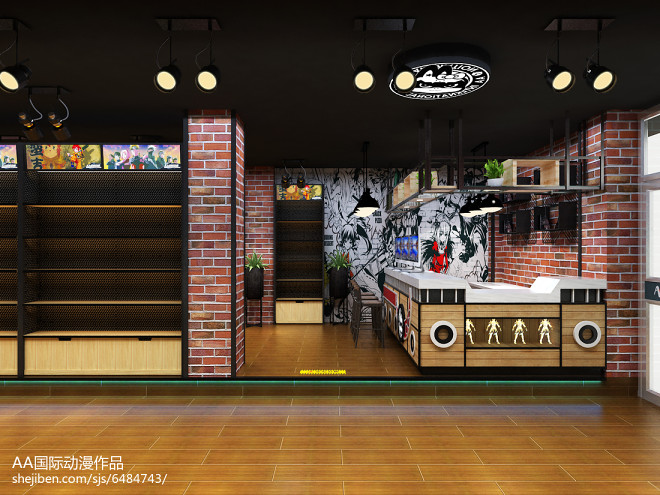 梦幻联动 动漫主题奶茶店的3D装修设计效果赏析